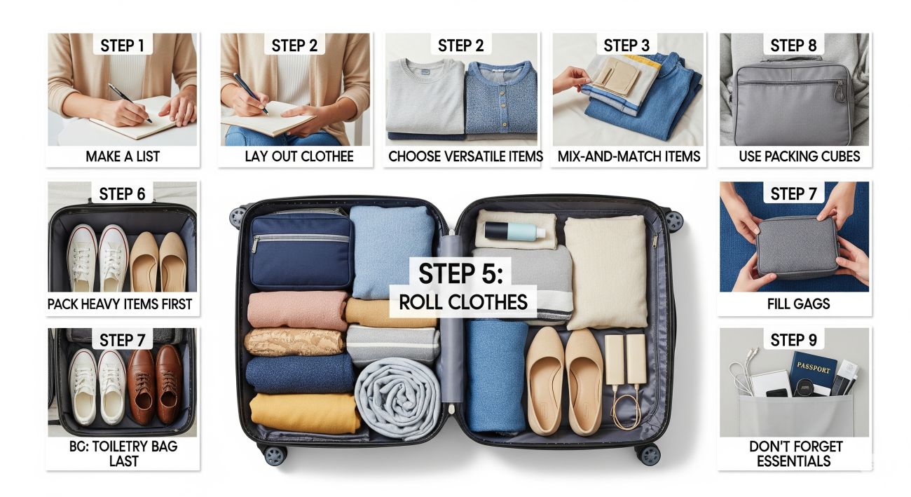 Practical Tips for Packing to Travel Step-By-Step