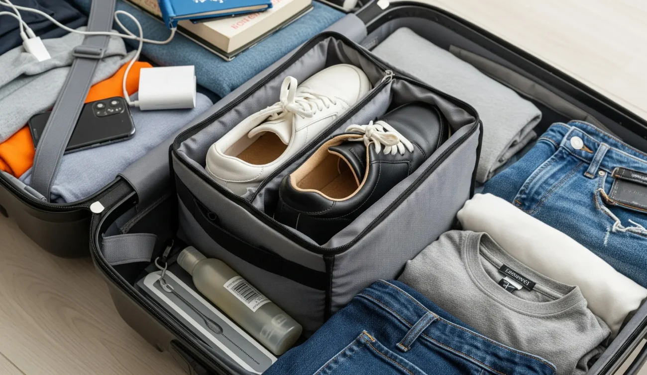 Use Shoe Cubes or Built-In Compartments